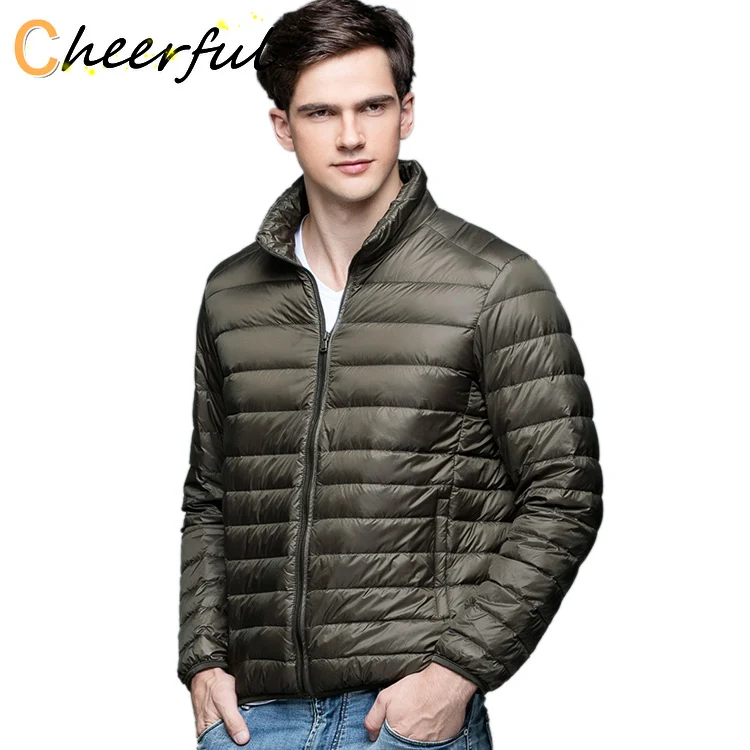 

New Autumn Winter Man Duck Down Jacket Ultra Light Thin Plus Size Spring Jackets Men Stand Collar Outerwear Coat