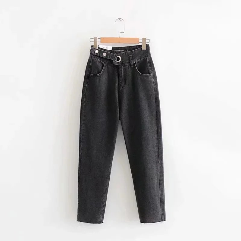 Осень и зима 2019 новые женские брюки шоу тонкие с высокой талией папа девять точек