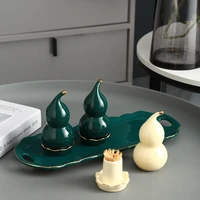 nordic light luxury creative gourd baby ceramic toothpick holder household high end toothpick box living room