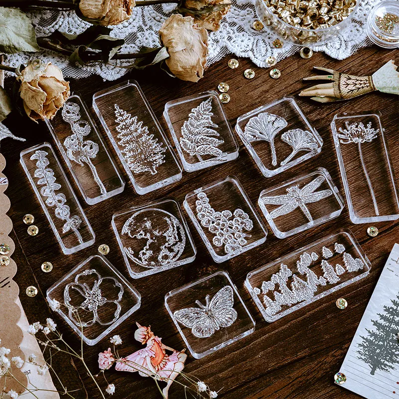 Винтажный милый прозрачный акриловый штамп для украшения растений от насекомых