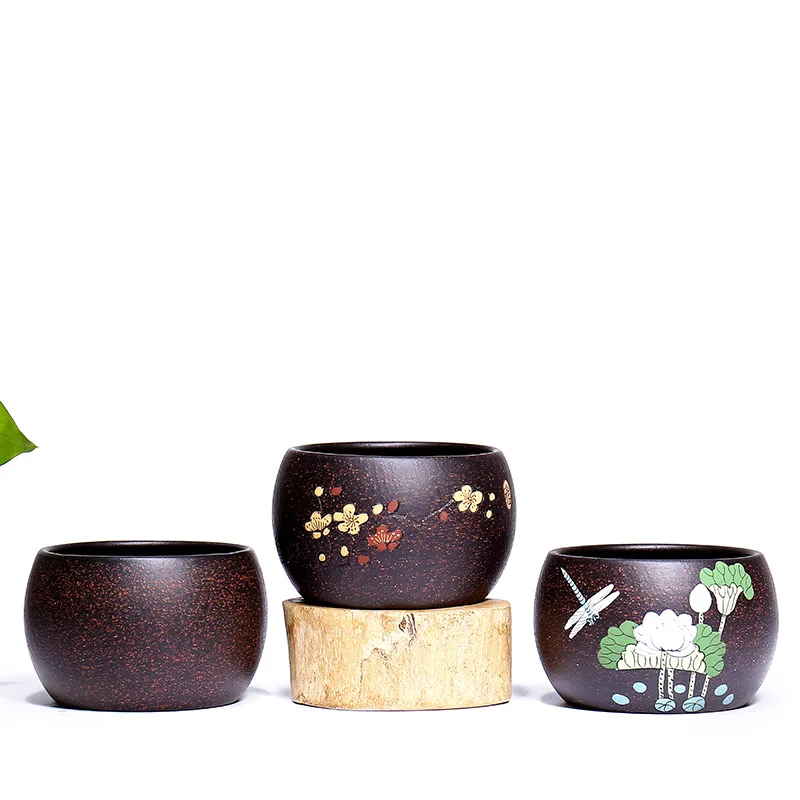 Исинская сырая рудная почва черный золотой песок Zisha чайная чашка маленькая