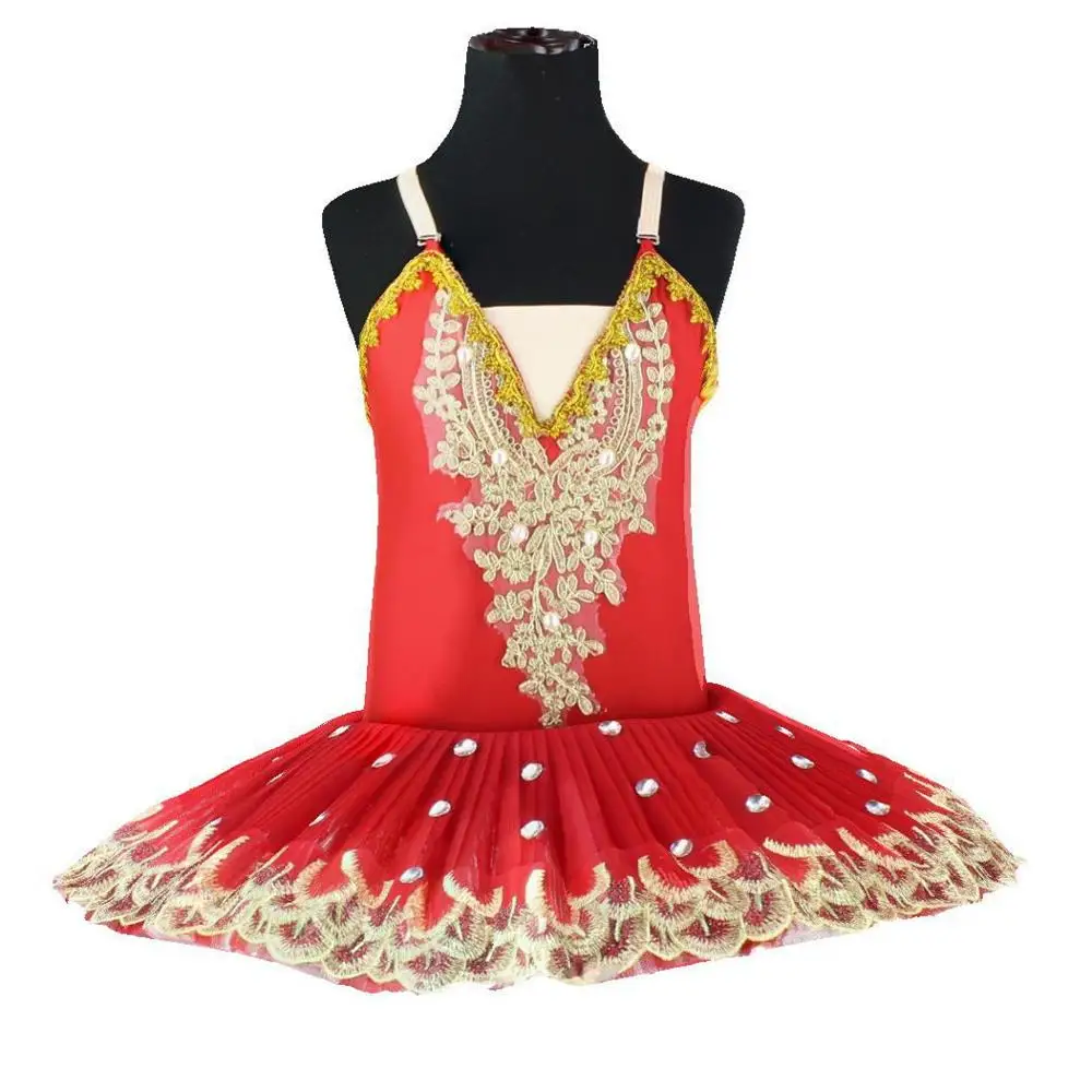 Профессиональная балетная пачка красного цвета для детей костюмы танца живота