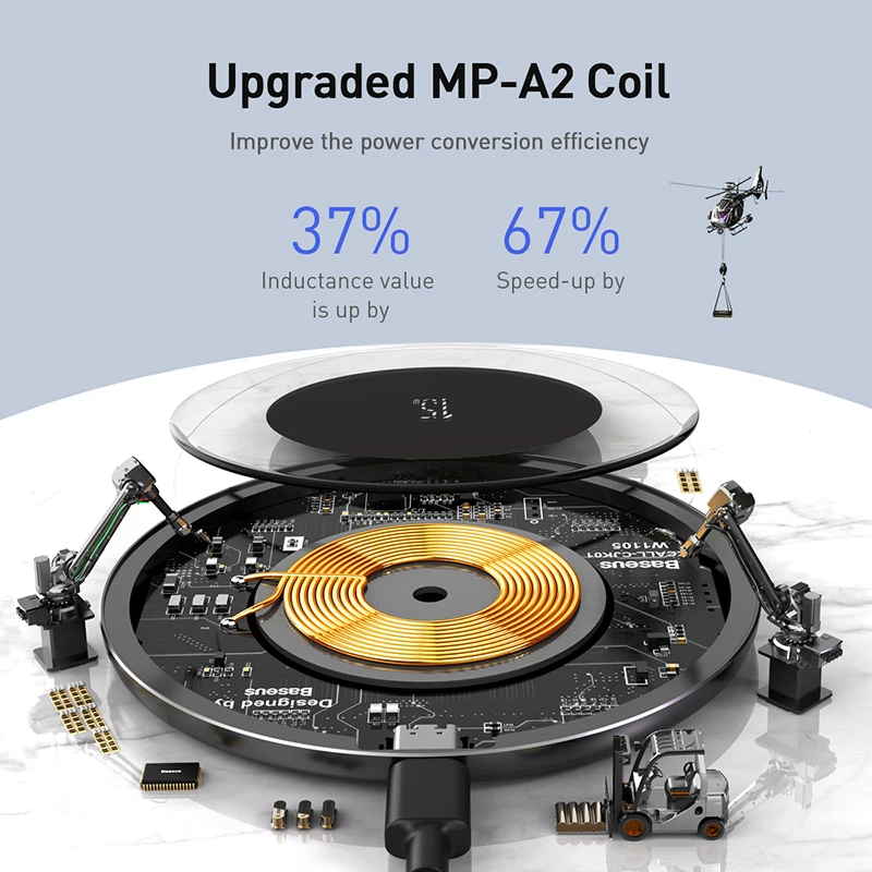 Baseus 15 Вт Qi Беспроводное зарядное устройство для iPhone12 Mini 11 Pro Max Индукционная