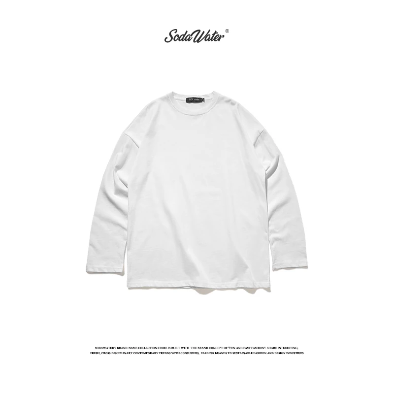 Футболка SODAWATER мужская с длинным рукавом базовая Однотонная рубашка в стиле