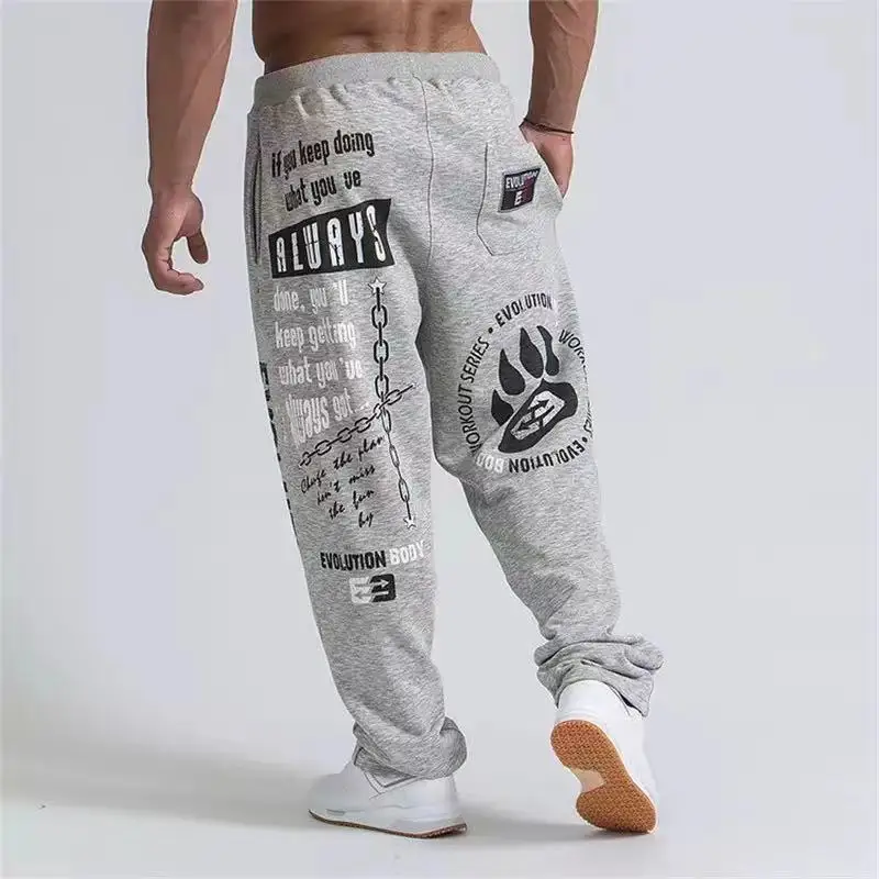 

New Running Jogging Pants Men Cotton Soft Bodybuilding Joggers Sweatpants Harem Long Trousers Gym Fitness Sport Training Pants