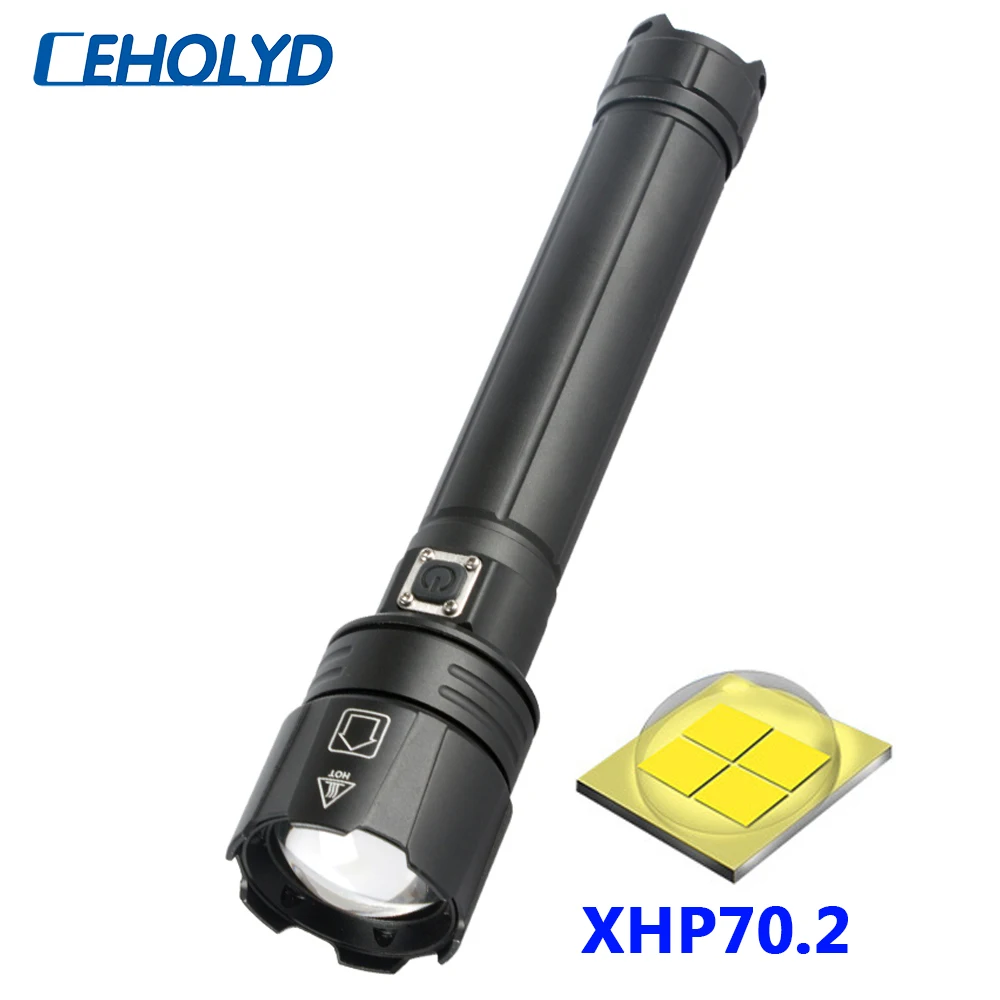 

Мощный светодиодный фонарик XHP70.2, 4-ядерный, с зарядкой от Usb, масштабируемый фонарь для кемпинга, 18650, 26650
