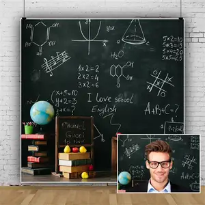 Фон для фотосъемки с рисунком доска обратно в школу Мел ГЛОБУС Книга исследование ребенок фотография фон для фотостудии