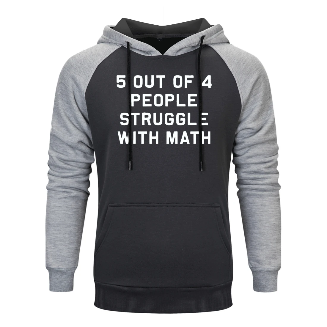 

Fashion Raglan Sweatshirts Simple Print 5 of 4 People Struggle With Math Mens Hip Hop Long Sleeve Hoody Leisure Streetwear coats