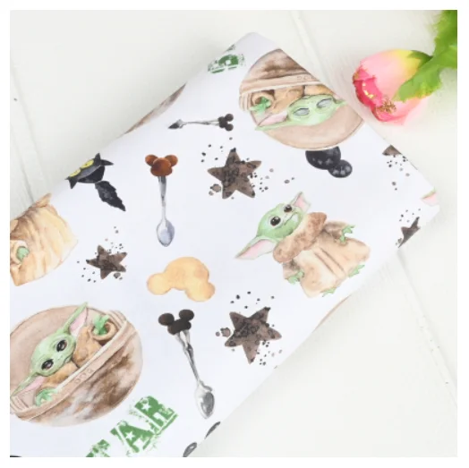 100 хлопчатобумажная ткань Disney Lilo &amp Stitch Yoda Love Print для шитья квилтинга рукоделия