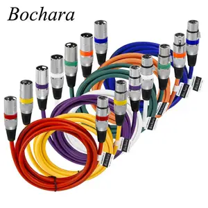 Кабель Bochara XLR, штекер-гнездо, 3 контакта, OFC, аудиокабель, фольга + оплетка, экранированный, для микрофона, микшера, усилителя, 1 м, 2 м, 3 м, 5 м, 10 м