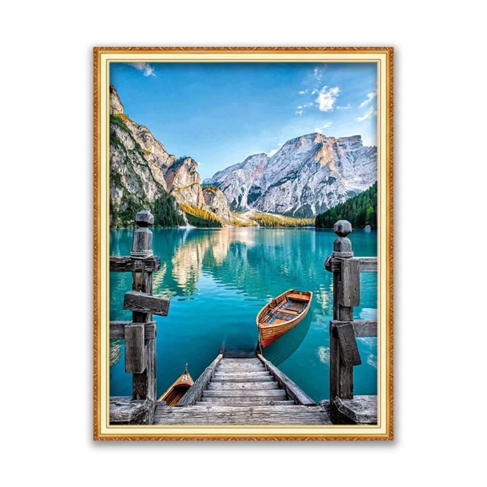 

Природа Пейзаж DIY Алмазная вышивка 11CT наборы для вышивки крестом ремесло набор для рукоделия с напечатаным холстом хлопчатобумажные нитки ...