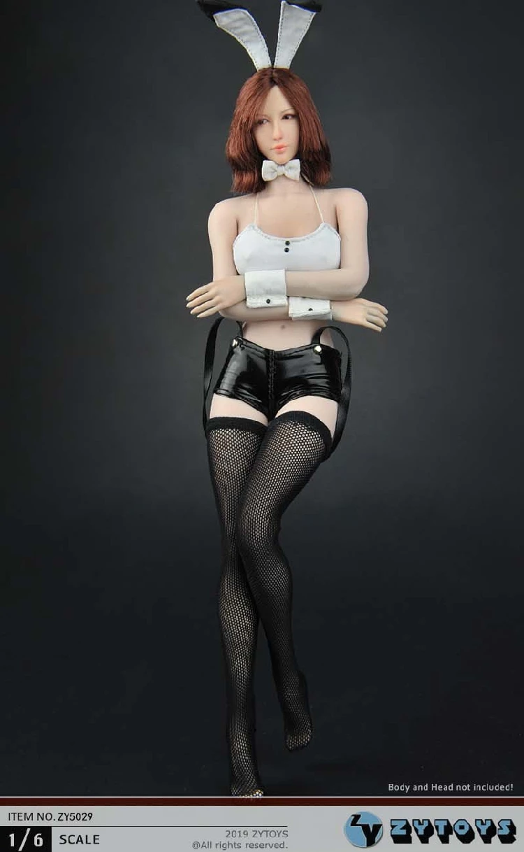 ZYTOYS ZY5029 1/6 костюм кролика для девочек милый женский косплея белый жилет черные