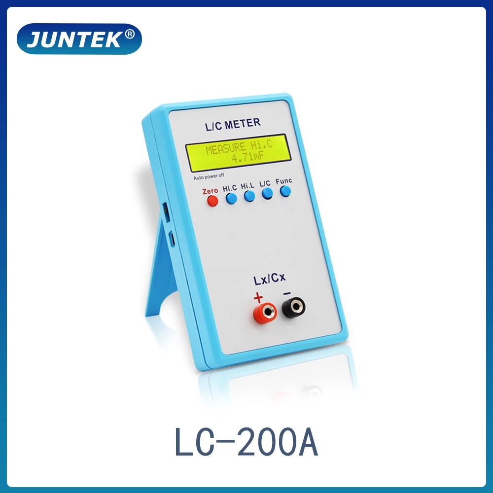 Измеритель емкости и индуктивности JUNTEK LC-200A, тестер с ЖК дисплеем, диапазоны измерений 1пф-100мф, 1мкгн-100гн