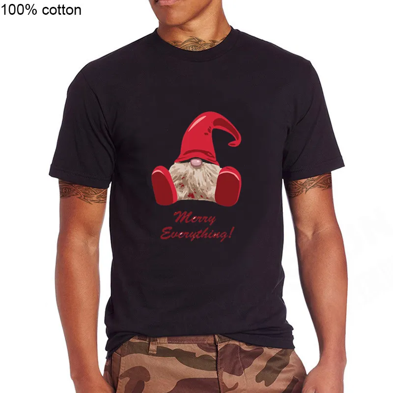 2019 уличная одежда с рождественским гном для отдыха мужские брендовые футболки 100%