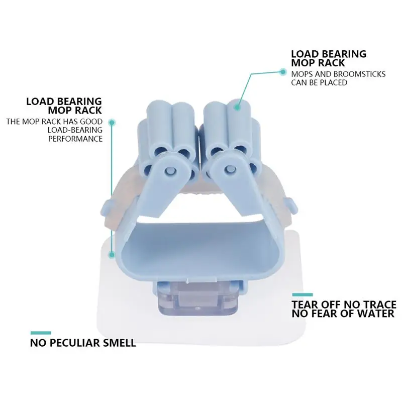 

1PCS Wall Mounted Mop Organizer Holder Brush Broom Hanger Home Storage Rack Bathroom Suction Hanging Pipe Hooks random color