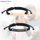 Плетеный браслет ручной работы из нержавеющей стали с именной табличкой