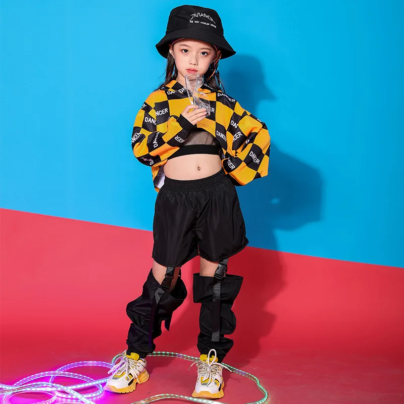 

Kid Cool Hip Hop Clothing Hoodie Sweatshirt Shirt Top Crop Hollow Causal Pants for Girl Jazz Ballroom Dance Costume Clothes Wear
