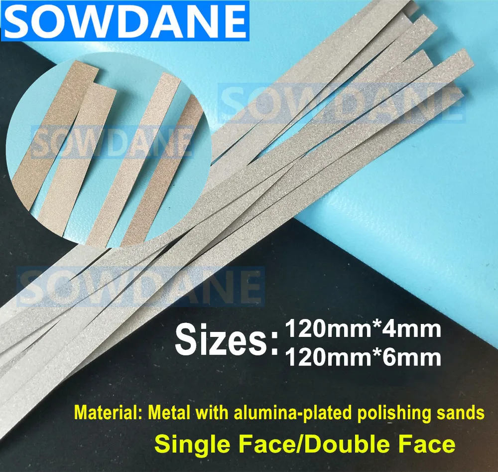 Полоска для полировки зубного металла одинарная/двойная сторона глиноземного