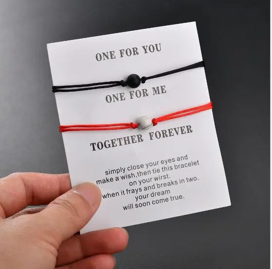 2 шт./компл. Лава каменный натуральный камень браслет из бисера красная струна