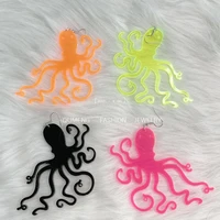 qm design colorfu exaggerated punk diablo large octopus acrylic pendant hip hop earrings women wear fine jewelry exaggerate