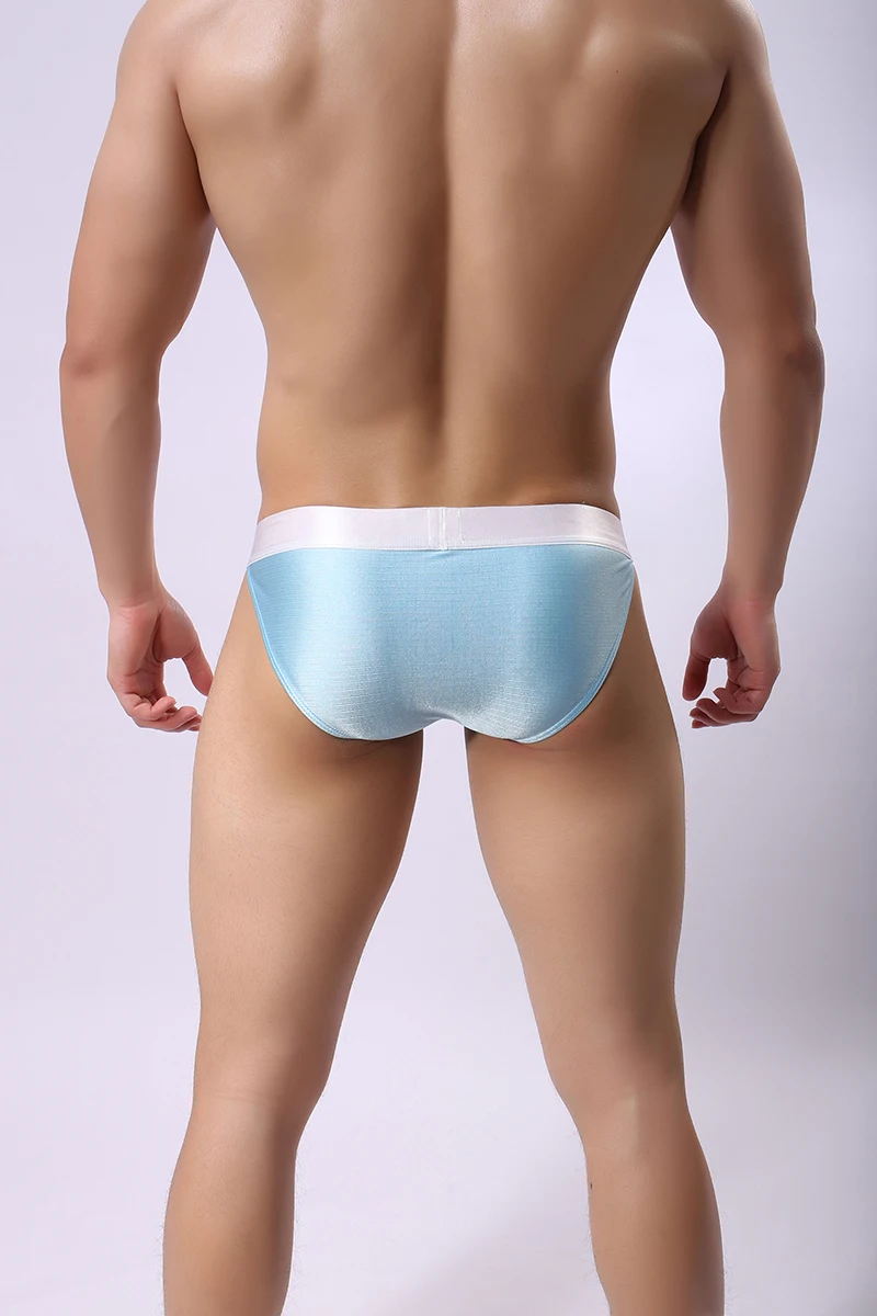 Мужские трусы брифы с мешочком для пениса черные легкие Трусы из нейлона