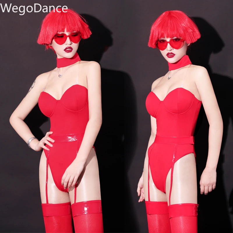Новые костюмы Red Bar Ds сексуальные Gogo Show Leodard свинцовая танцевальная одежда ночной