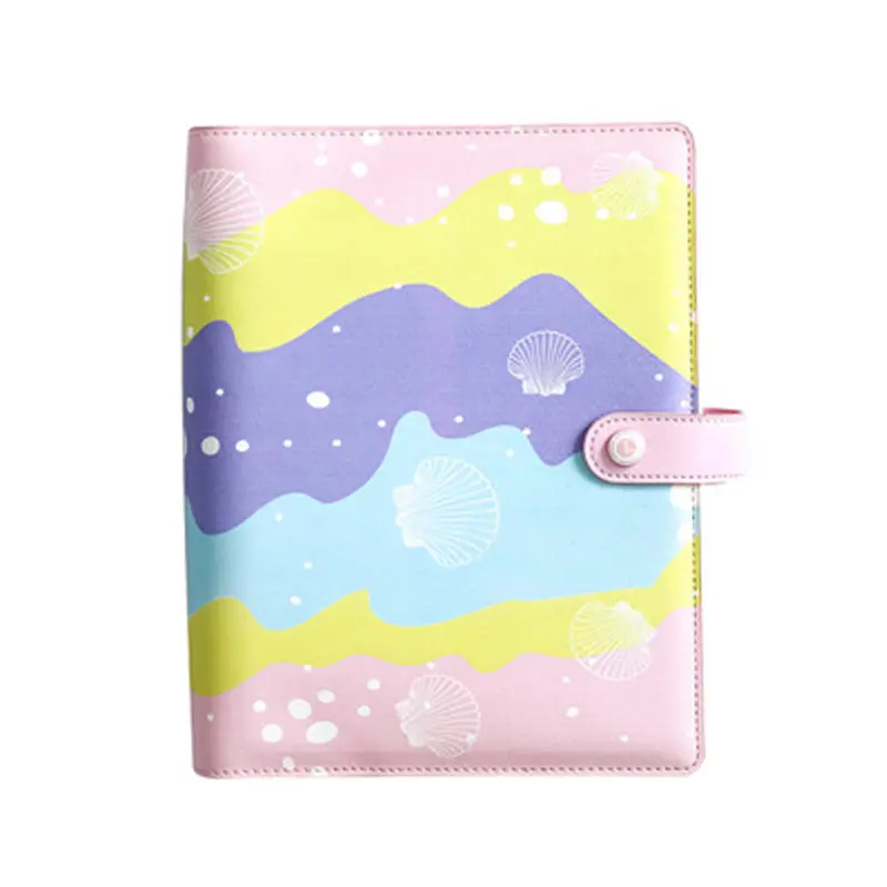

Lovedoki A5 Macaron Sea Shell Diary Notebook 6 Loose Leaf Binder Notepad DIY Dokibook