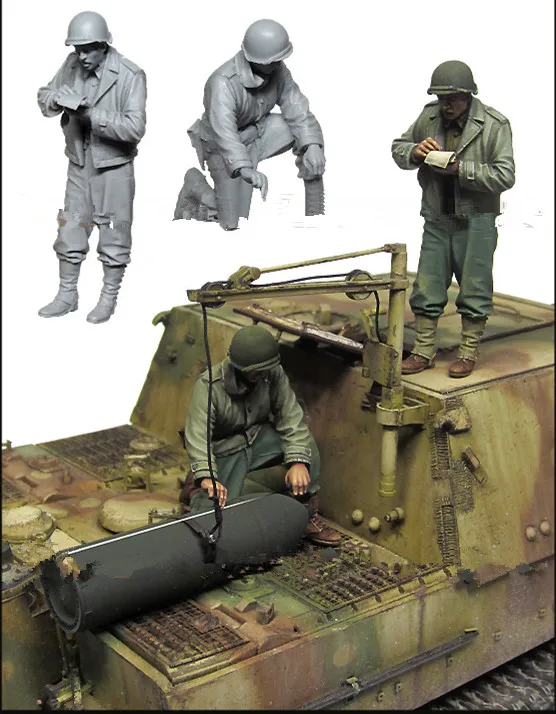 1/35 модельная фигурка из смолы комплект Неокрашенный E152 (2 фигурки без бака)|Наборы
