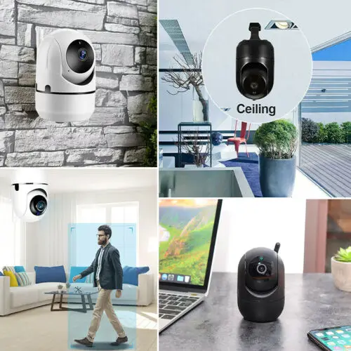 

Black Smart 1080P HD Cloud Home Security Camera Auto Tracking Network Wireless CCTV video Surveillance WiFi Camera