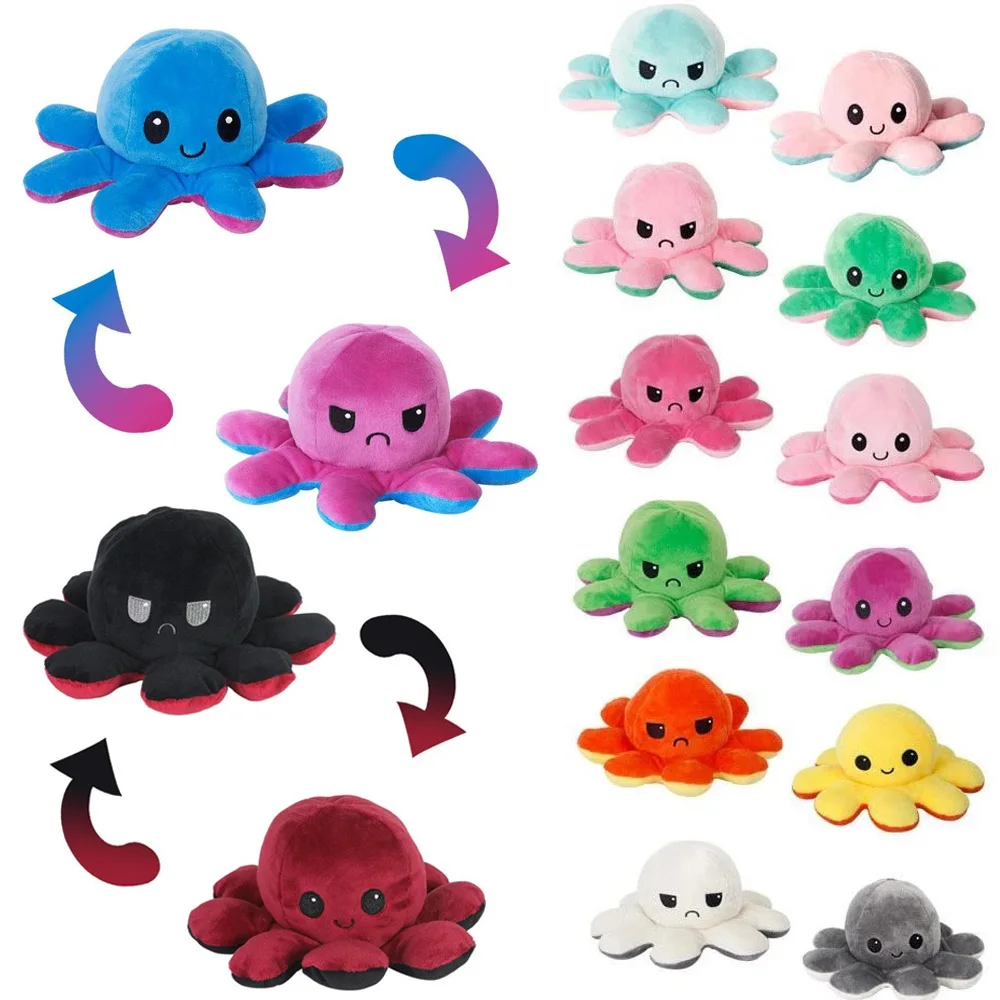 

Genuine Flip Octopu Tow-sidee pulpo Fashion Peluches Free-Shipping Newly-Arrived Reverse Doll Octopus Toys Soft Toy Set Pack