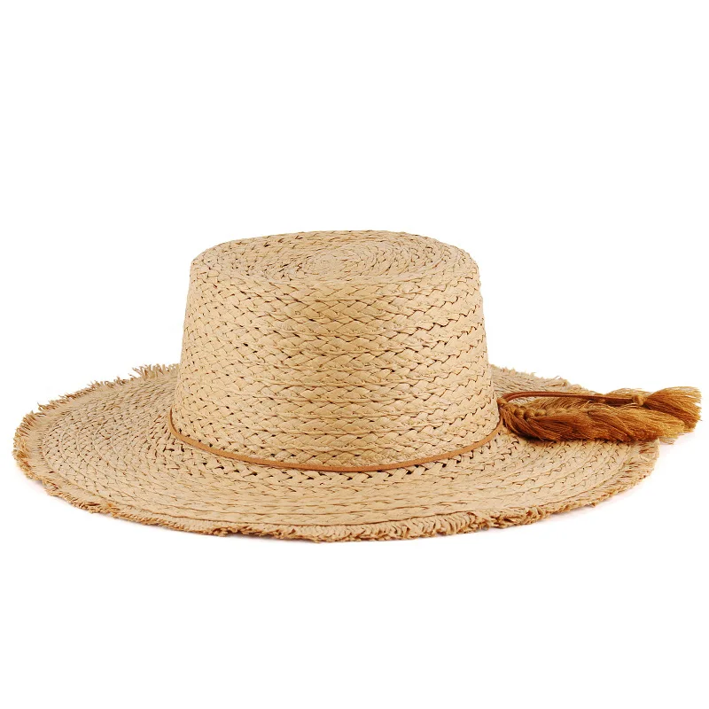 

Fashion Women's Summer Beach Straw Hat Ladies Outing Travel Vacation Visor Hat Trendy Girls Casual UV Sun Protection Hat