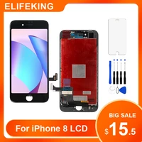100  Tested LCD Display For iPhone Black White Phone Replacement Touch Screen Dead Pixel Tempered Glass Tools
