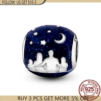2021new silver color family under the stars beads charms fit original 925 pandora braceletbangle making diy women jewelry