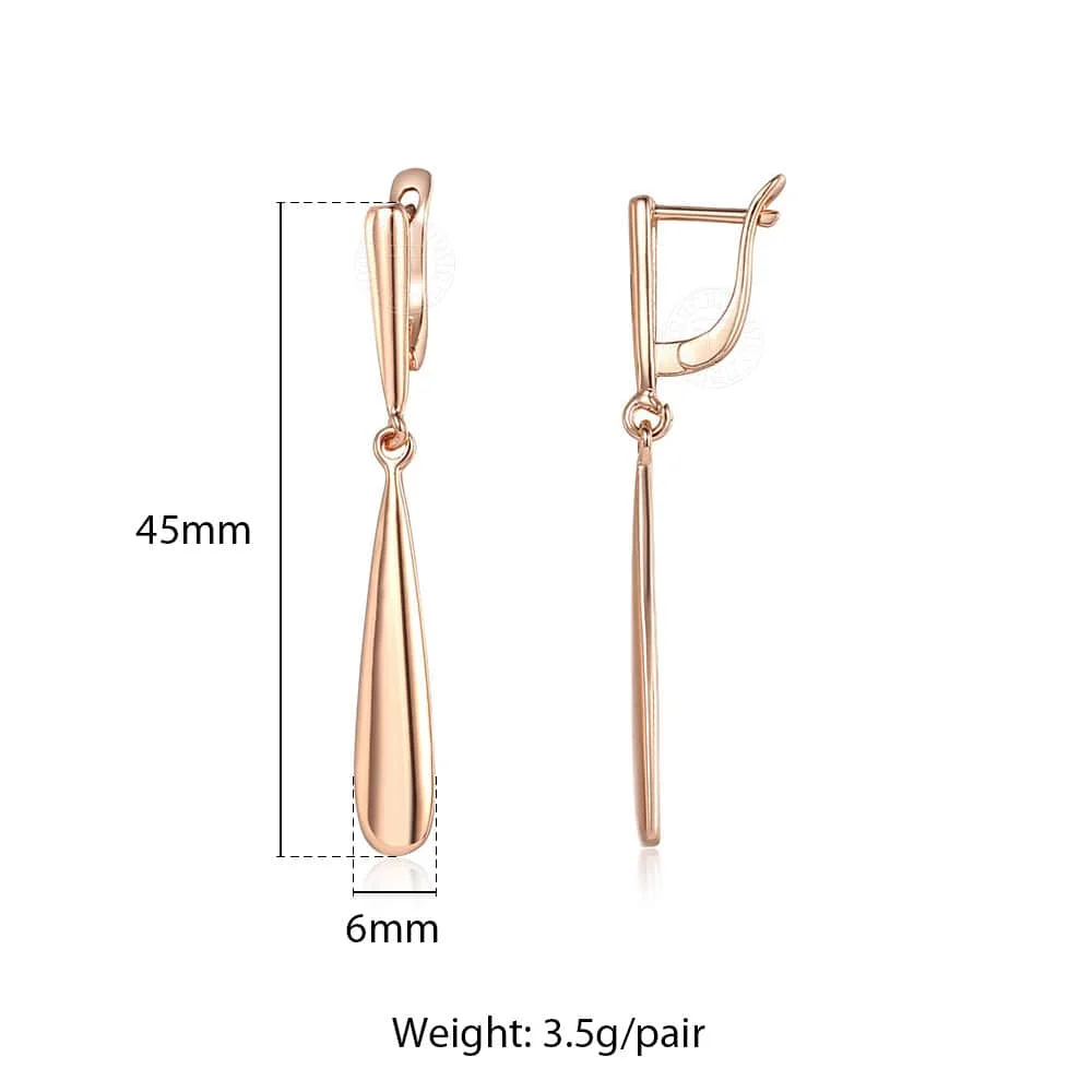 

Bar Dangle Earrings For Women Girls 585 Rose Gold Fashion Vintage Faceted Long Drop Earrings Wedding & Engagement Jewelry GEM35