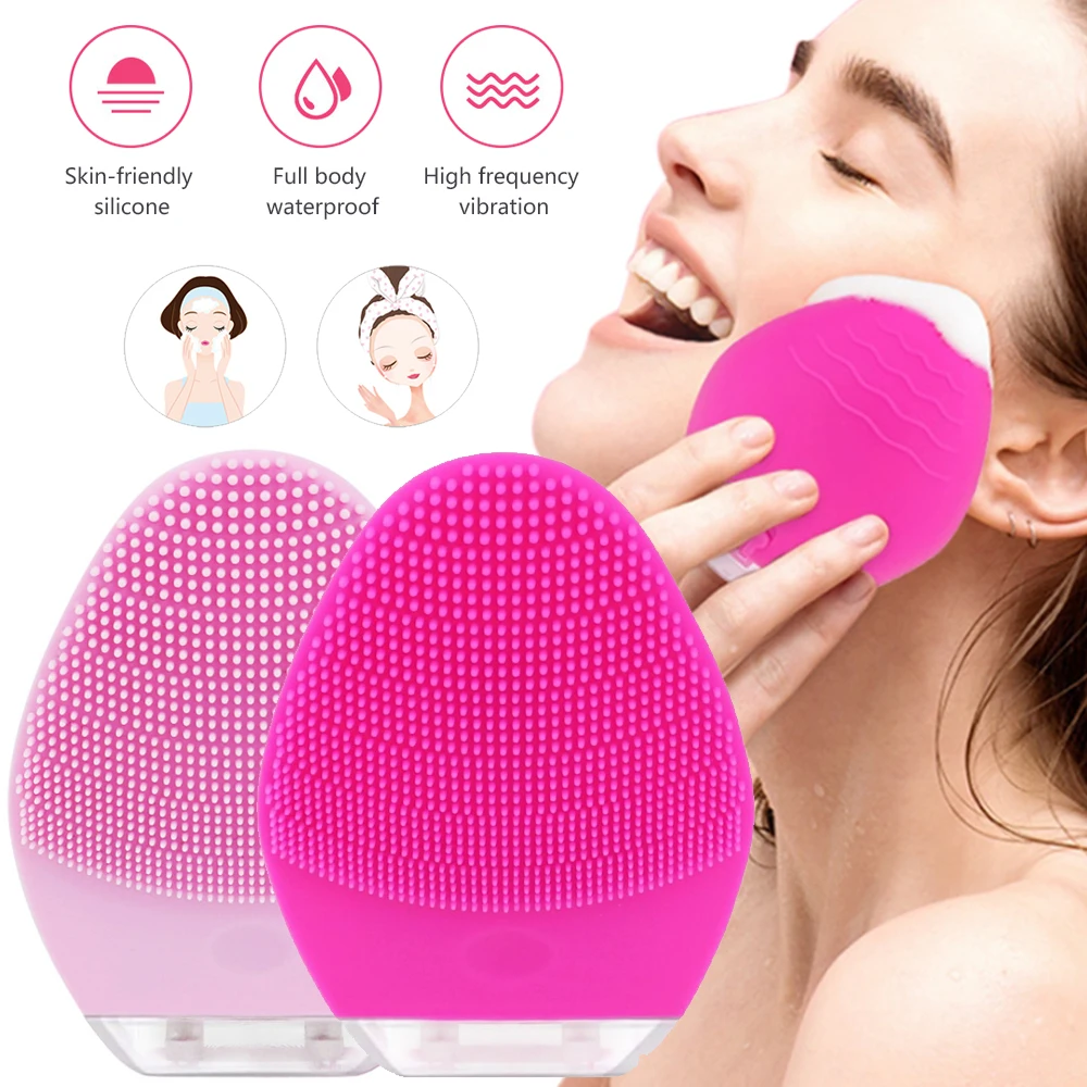Hot Electric Silicone Facial Washing Cleanser Brush Ultra Sonic Face SPA Massage Deep Cleaning Vibrator Makeup Remove Tool | Красота и