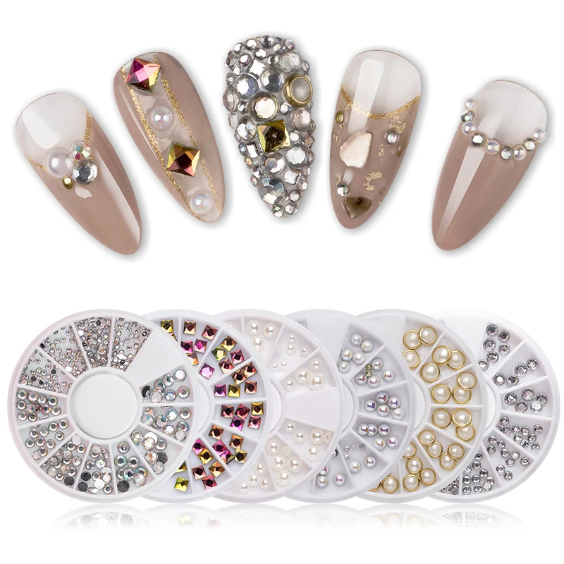 Четыре лилии смешанные цвета камень хамелион дизайн ногтей украшения круглые