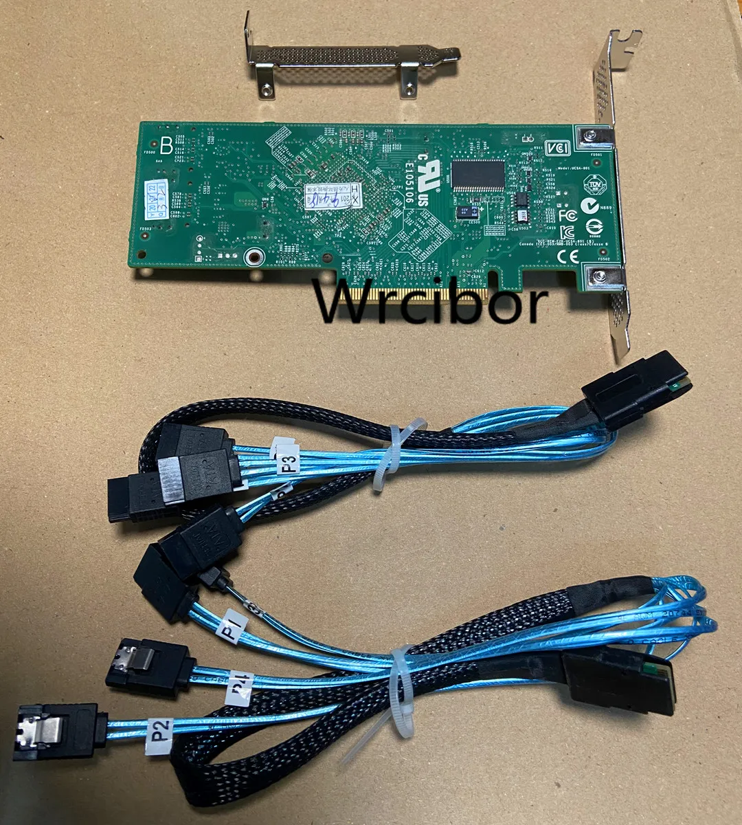 Б/у оригинальный контроллер Dell Perc H310 SATA / SAS HBA RAID 6 Гбит/с PCIe x8 LSI 9240-8i M1015 + SFF-8087 to (4)