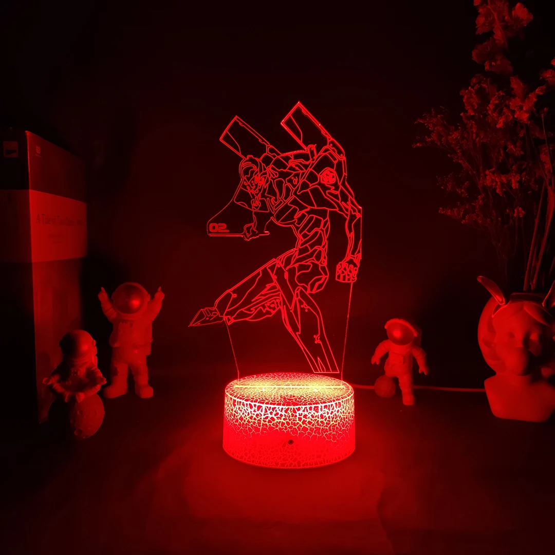 EVA-02 светильник вверх акриловая модель из ЭВА с аниме RGB ночник USB Отаку игровая