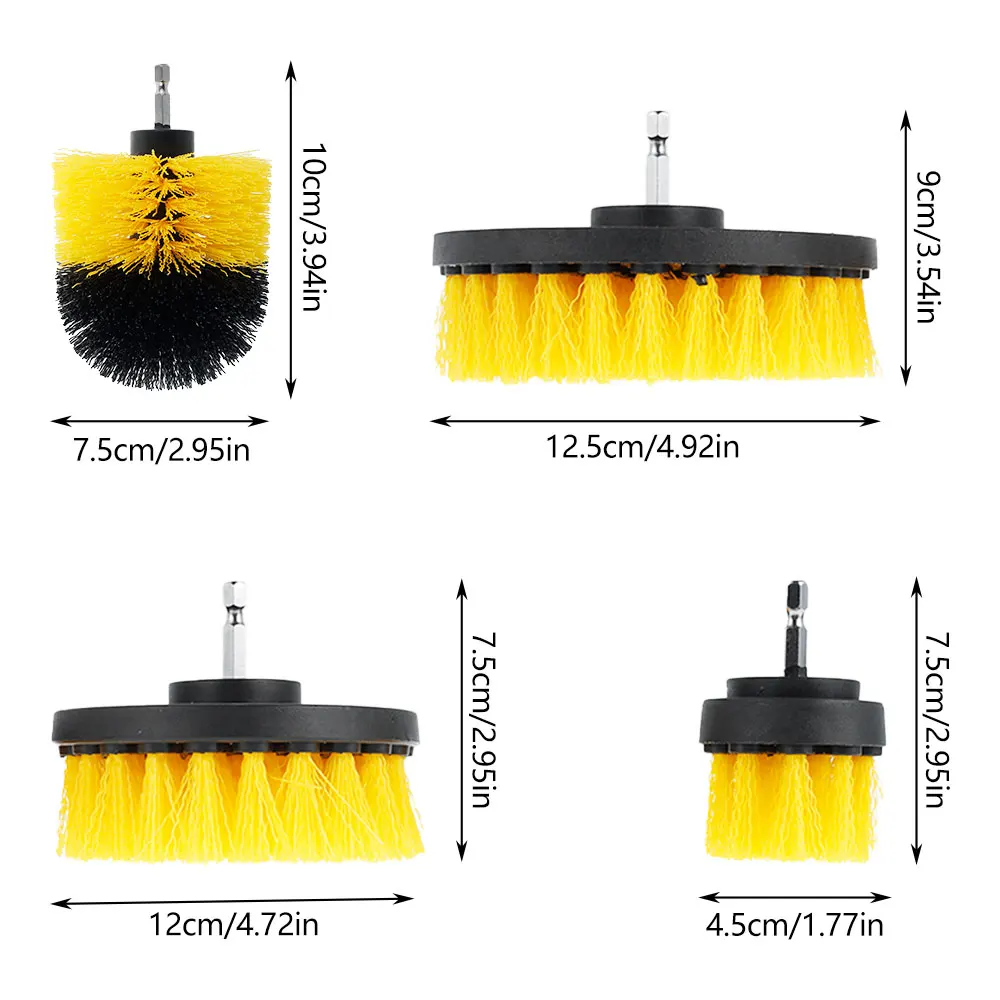 

Power Drill Scrubbing Brush Carpet Tile Cleaning Scrubber Kit Floors Cleaner Nylon Bristles
