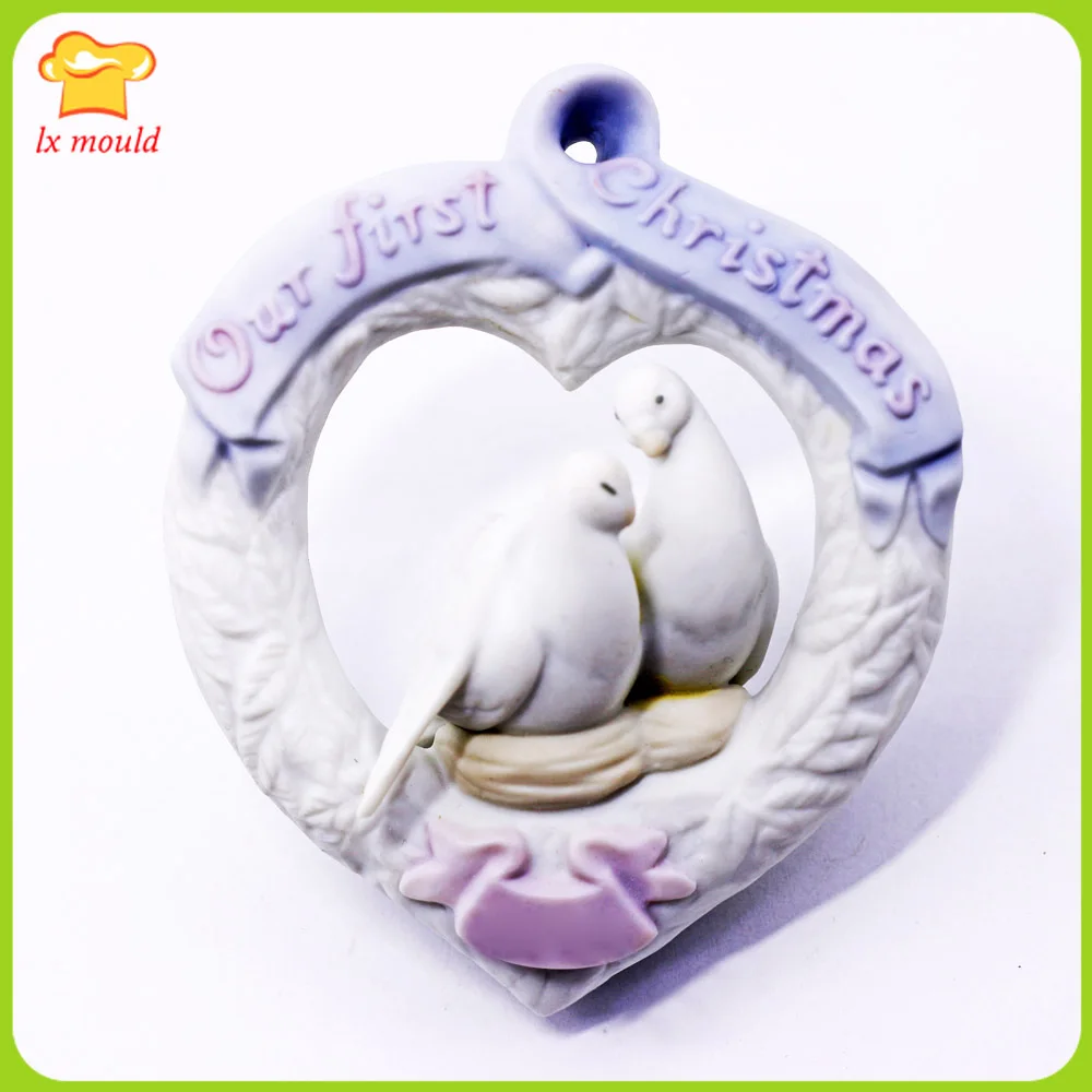 

2021 New Peace Dove Ornament Silicone Mould Soap Candle Piece Aroma Gypsum Decoration Pendant Moulds