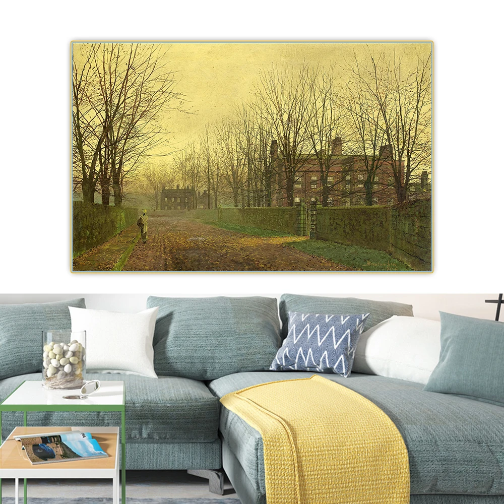 Осенний послеблеск 1883 Джон Аткинсон гримшоу картина маслом на холсте известная