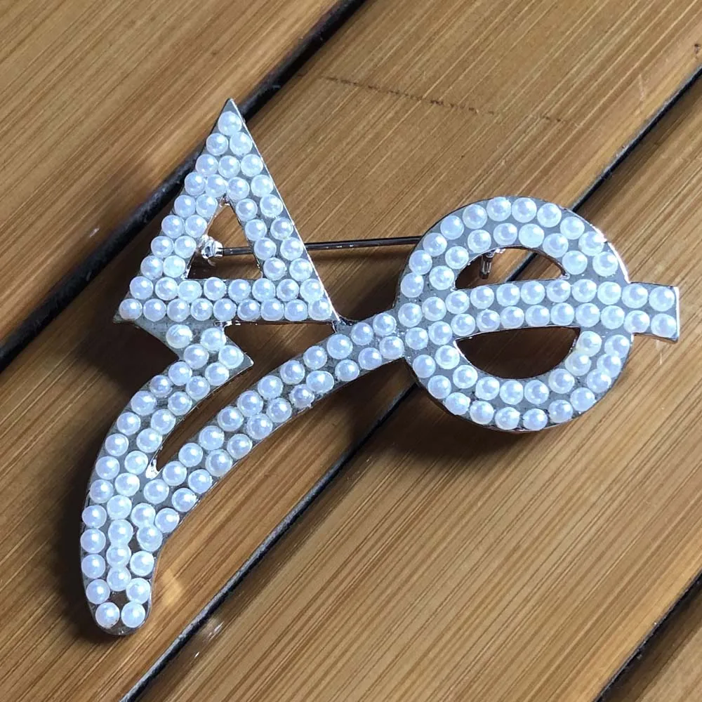 Греческий логотип под заказ жемчужные булавки броши для лацканов женские