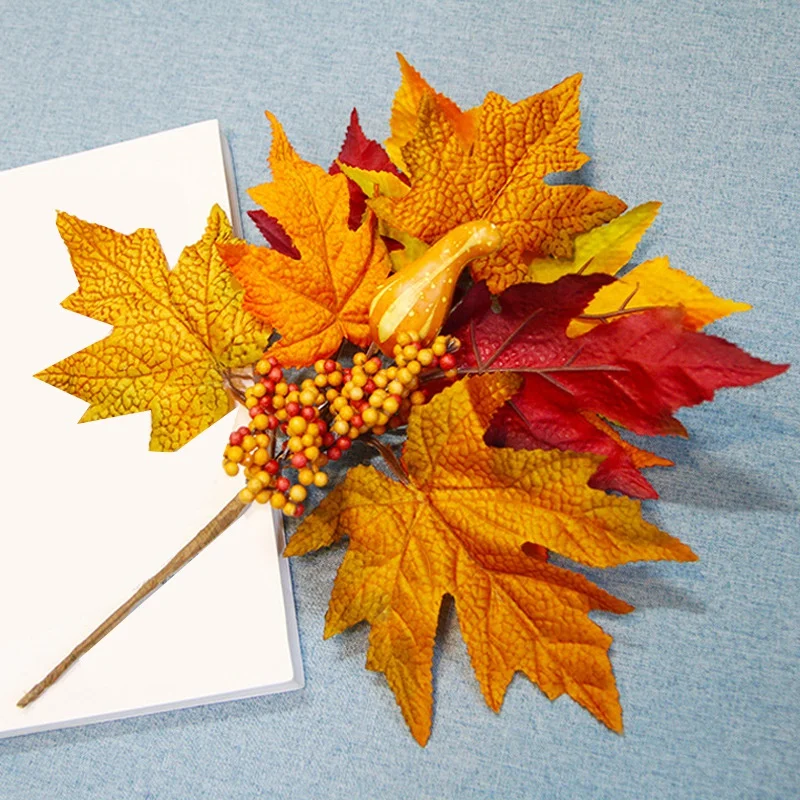 2 шт для хэллоуина украшения имитация кленовых веток искусственные фруктовые