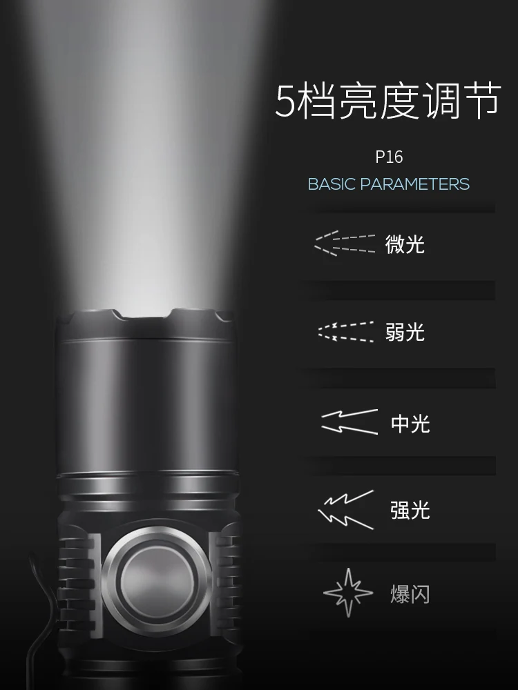 저렴한 긴 범위 호스트 손전등, 방어, 큰 발사 금속 손전등, 조절 가능한 초점 랜턴, Taschenlampe 캠핑 장비, Ec50sd