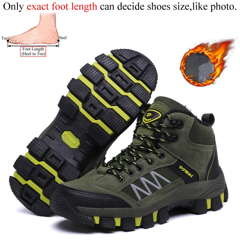 Thick Army Green 2 Походная обувь для альпинизма; мужские ботинки; треккинговые уличные ботинки; hombre botas senderismo zapatillas treking trail wandelschoenen heren - Цвет: Thick Army Green 2