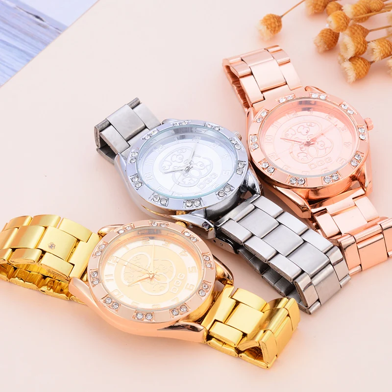 Chasy 2020 New Fashion Brand Bear Watch Luxury Crystal Dress Quartz Watches Stainless Steel Women Wristwatches Relogios Feminino