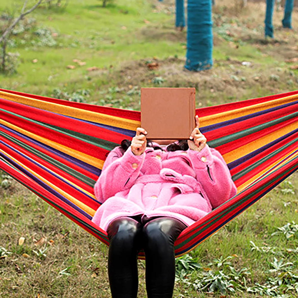 

Portable Hanging Hammock Indoor Home Bedroom Hammock Lazy Chair Travel Outdoor Camping Hiking Swing Chair Thick Canvas Hammock