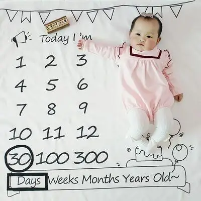 Новорожденный ребенок ежемесячный рост веха одеяло реквизит для фотосъемки фон