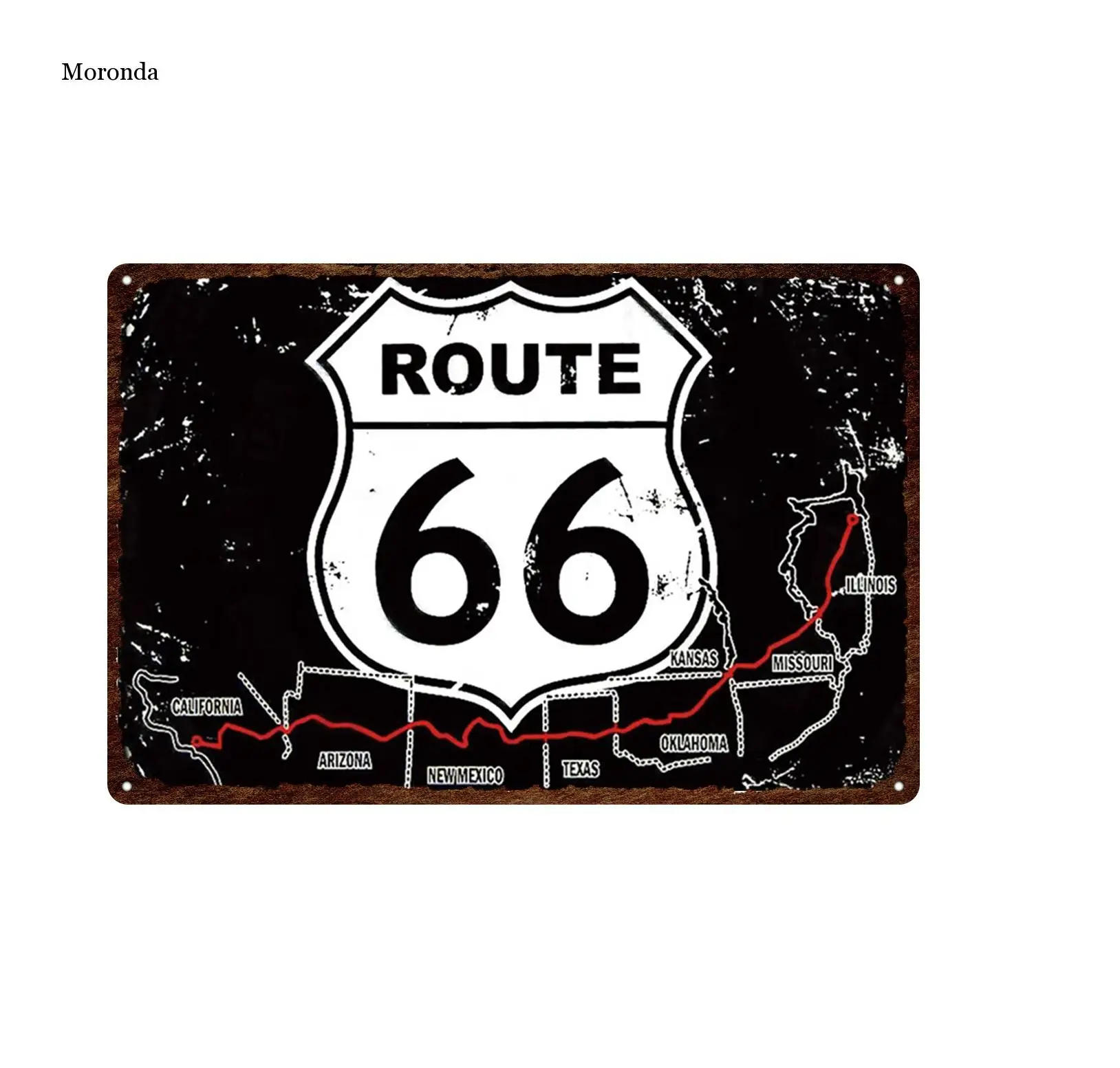 

Car Garage Decor Plate Route 66 Plaque Metal Vintage Wall Art Tin Poster Metal Sign for House Club Garage Decor