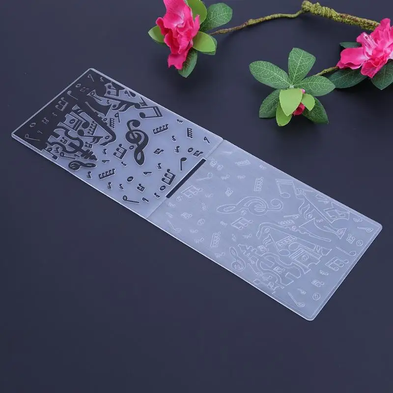 1 шт пластиковый трафарет музыкальная заметка тиснение папка листья шаблон